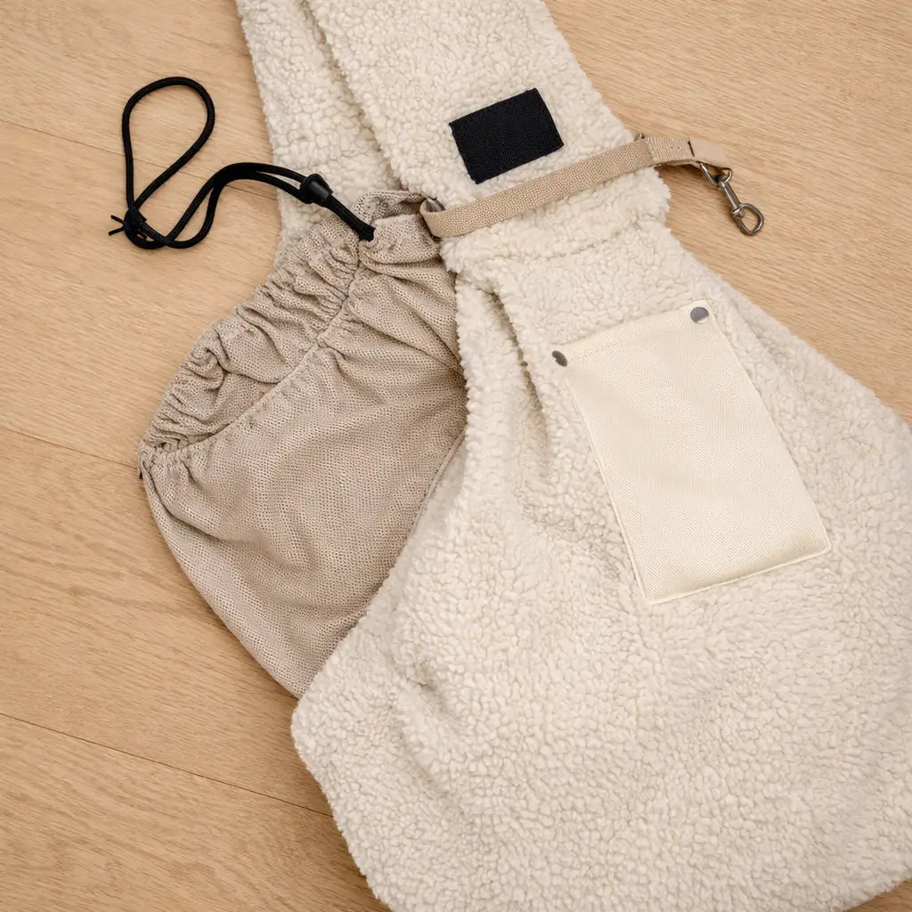 Sac sling sherpa confortable pour transporter chat ou petit chien
