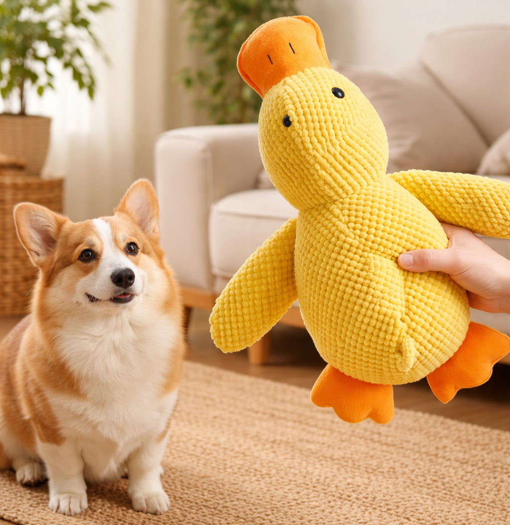 Canard en peluche apaisant pour chien, jouet réconfortant et calmant