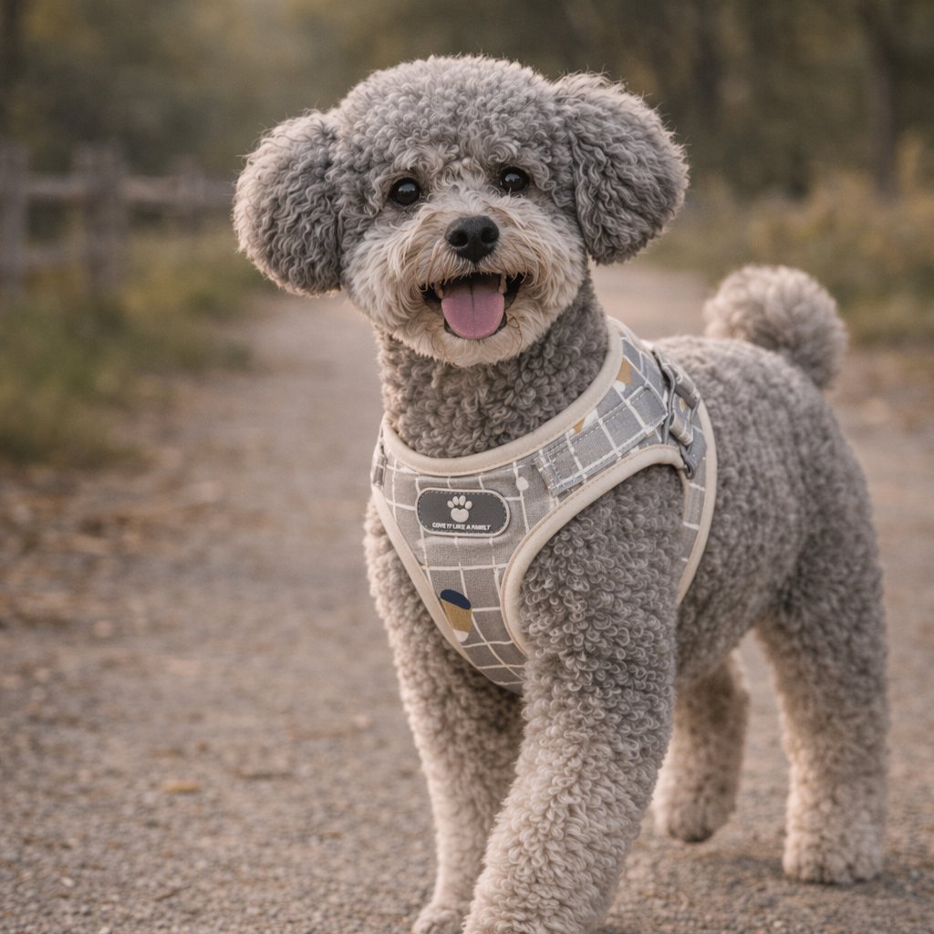 Harnais à carreaux avec laisse pour chien, accessoire de promenade