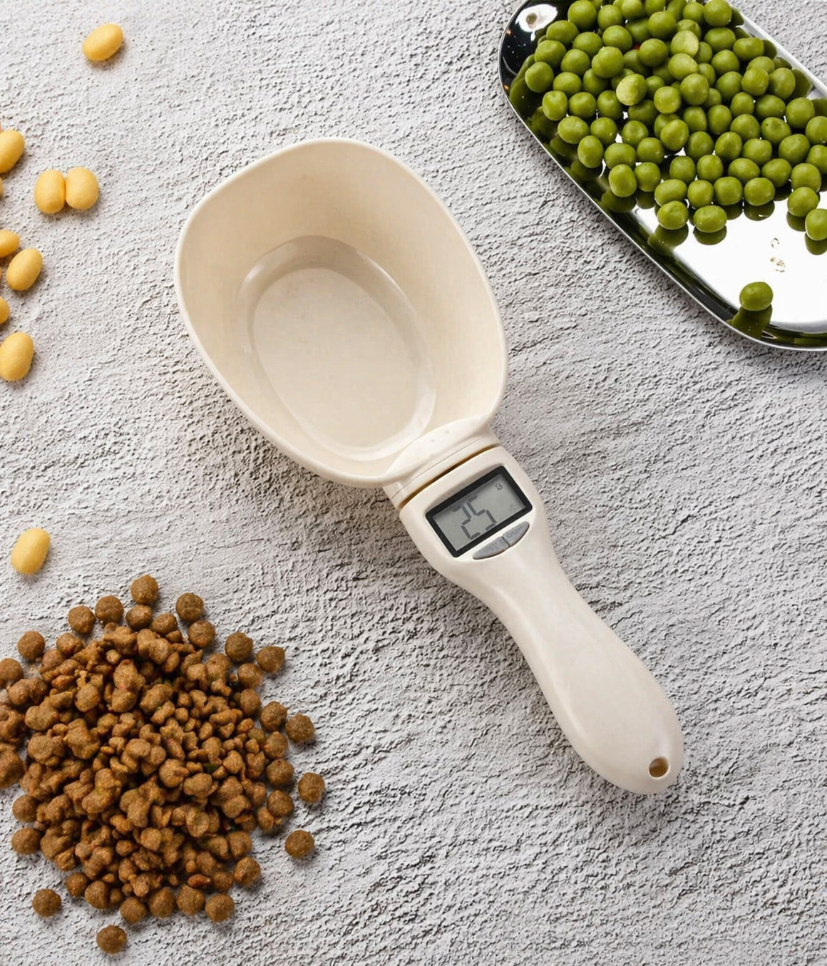 Cuillère doseuse pour portions précises de croquettes pour chats et chiens
