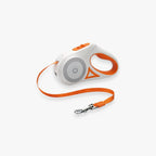Laisse rétractable lumineuse orange pour chien avec éclairage intégré