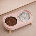 Gamelle surélevée rose pour chat et chien, favorise une meilleure digestion