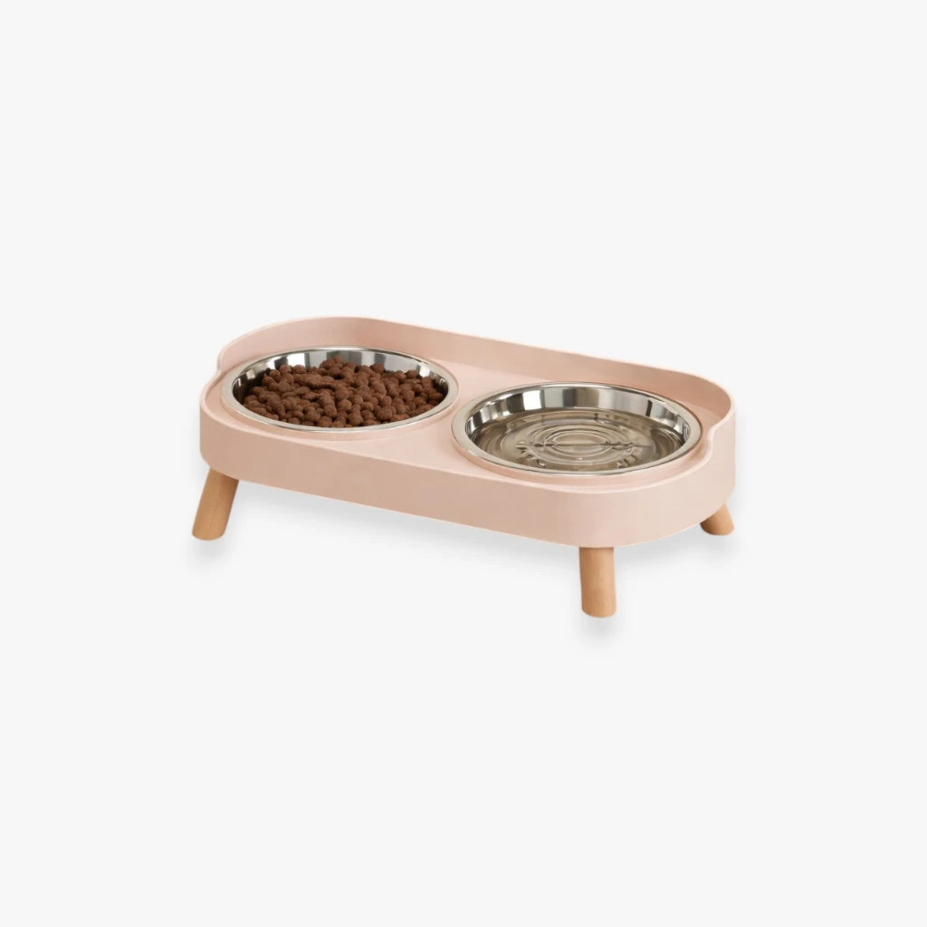 Gamelle surélevée rose pour chat et chien, ergonomique et favorise une meilleure digestion