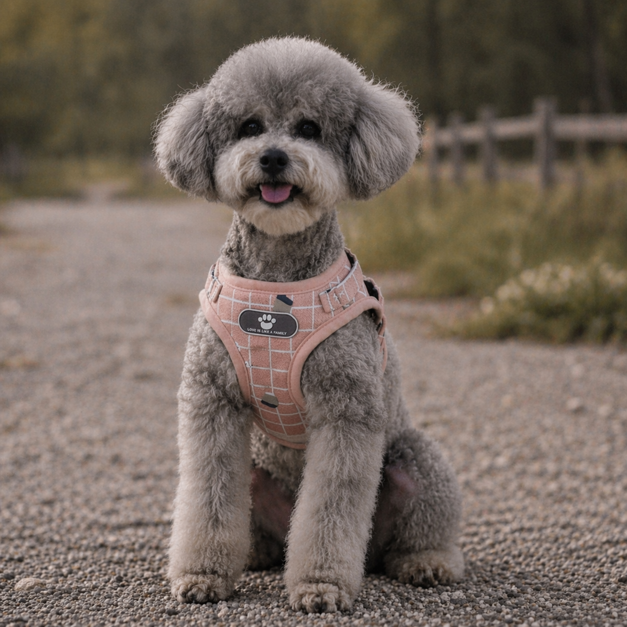 Harnais à carreaux avec laisse intégrée pour chien, contrôle et sécurité