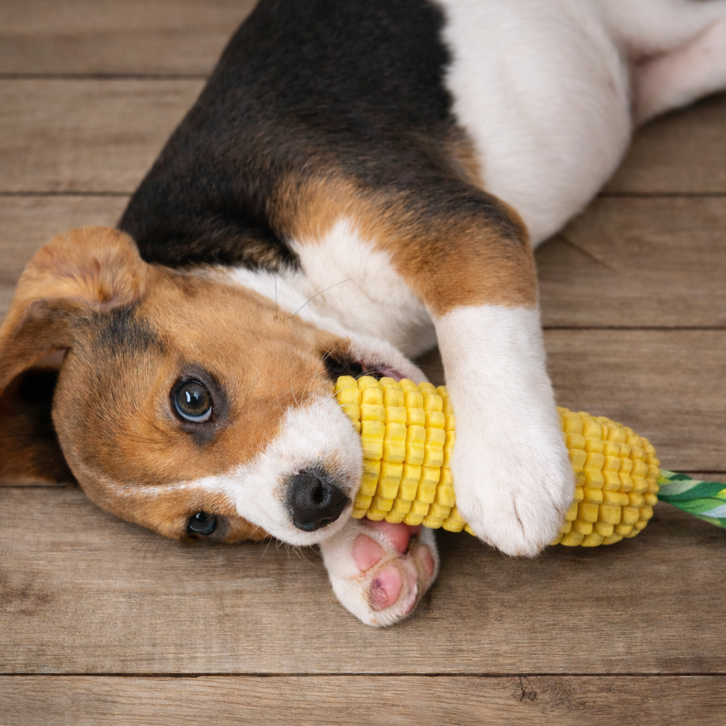 Jouet maïs en caoutchouc pour chien, jouet de mastication durable et résistant