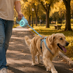 Laisse rétractable lumineuse pour chien avec LED intégrée pour promenades nocturnes en toute sécurité