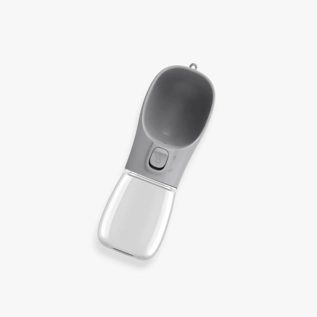 Gourde portable grise pour chien et chat, bouteille d'eau de voyage