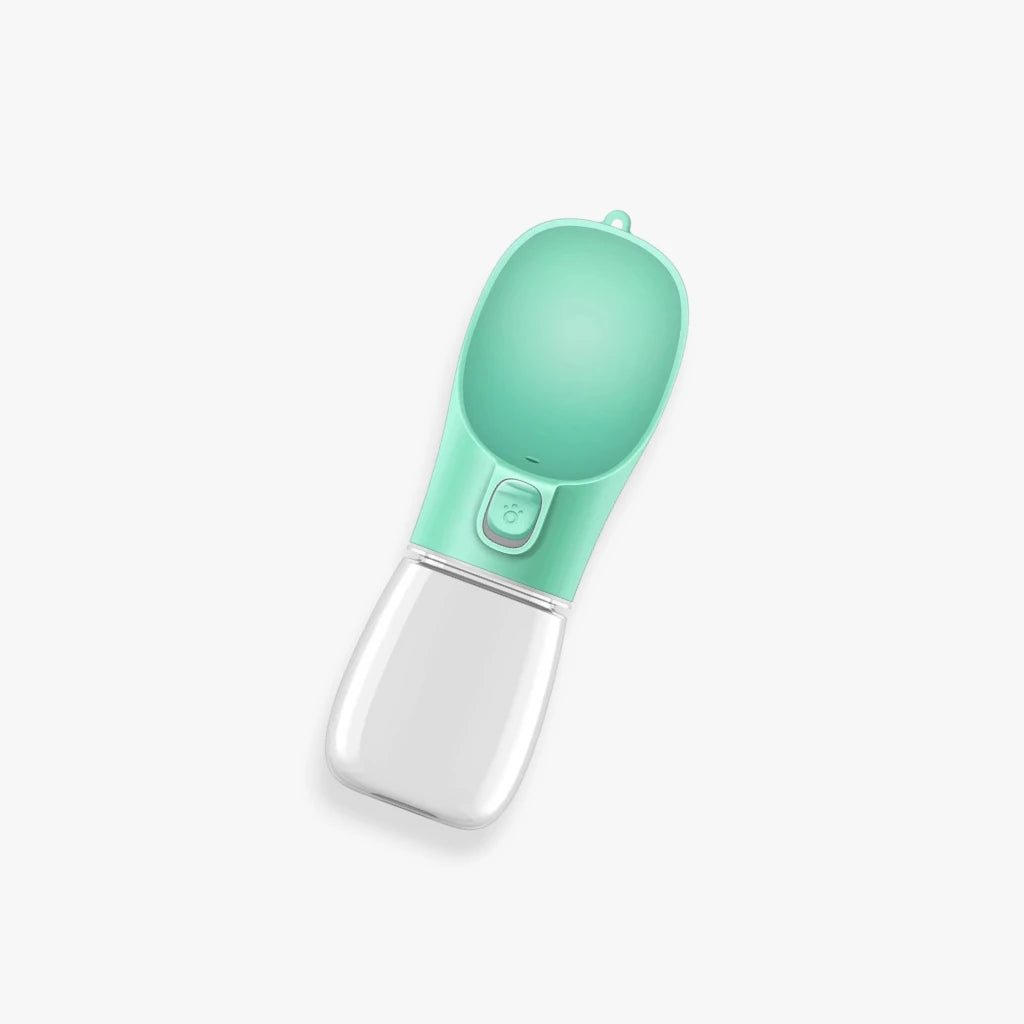 Gourde portable verte pour chien et chat, fontaine d'eau de voyage