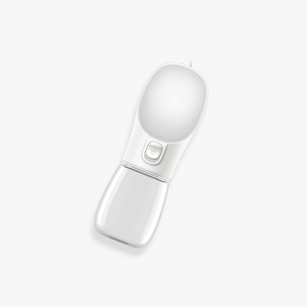 Gourde portable blanche pour chien et chat, hydratation pratique en déplacement