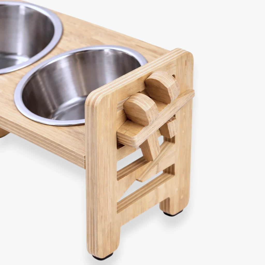 Support gamelles réglable surélevé pour chien et chat avec hauteur ajustable