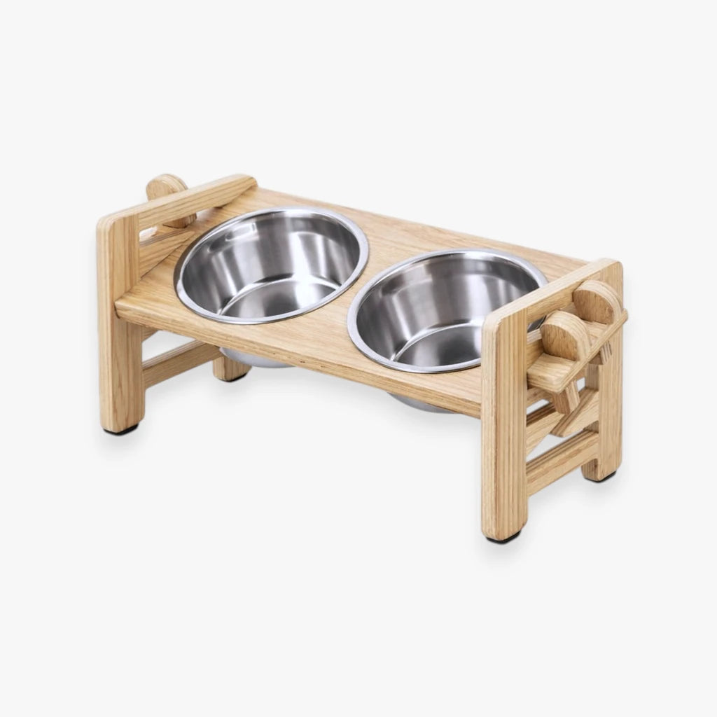 Support gamelles réglable surélevé pour chat et chien avec hauteur ajustable