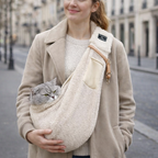 Sac sling sherpa pour chat avec bandoulière réglable et confortable