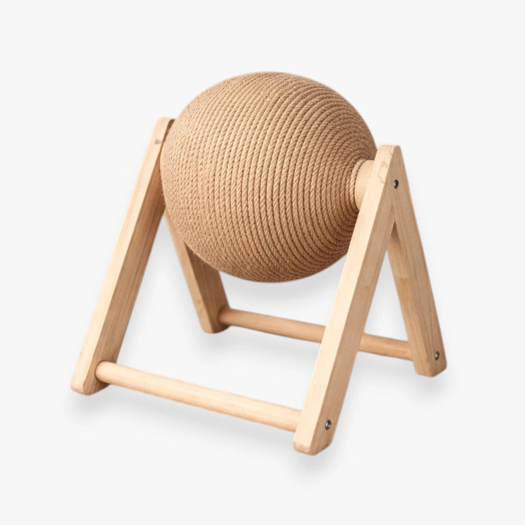 Boule à griffes interactive pour chat avec cordon suspendu