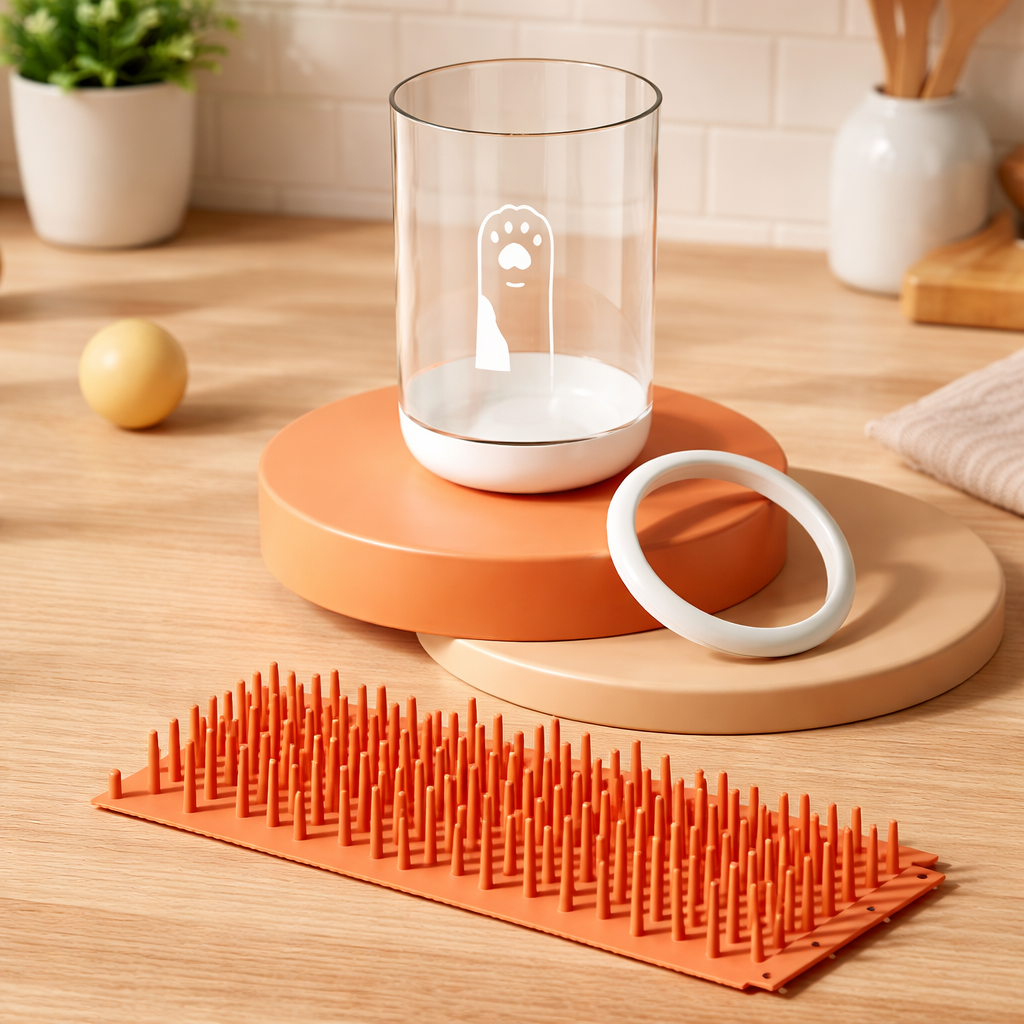 Lave-pattes portatif orange pour nettoyer les pattes de chien après promenades