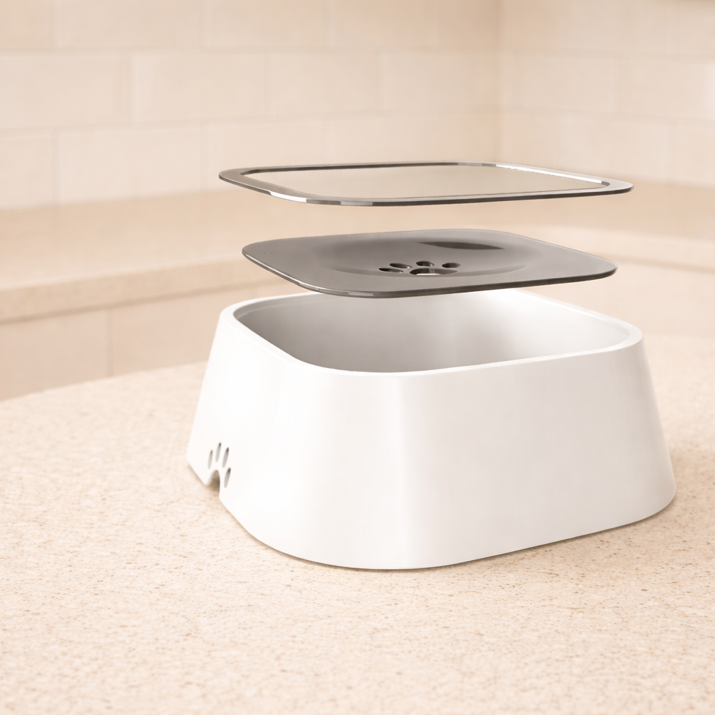Gamelle anti-éclaboussures pour chat et chien, design flottant